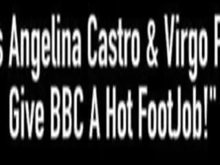 BBWs Angelina Castro & Virgo Peridot Give BBC A stupendous FootJob&excl;