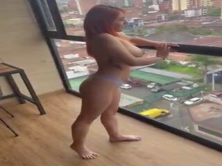 Big tits Redhead Latina stunner With Asshole Tattoo Sucks penis And Is Nervous