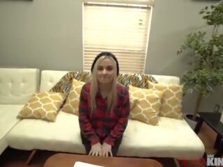 Fantastic Blonde Aria Banks Teen Takes Big pecker Pounding in Filthy Casting