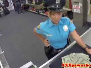 Latina cop posing for voluptuous pics in uniform