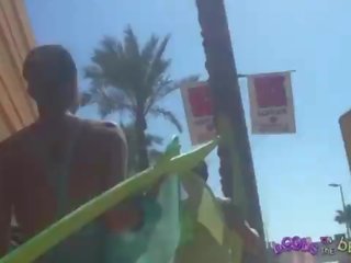 The sedusive Ibizan Ass Parade - epic Bikini Wedgies - upskirt no knickers bald cunt