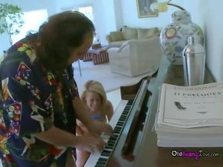 Ron Jeremy Playing Piano For fascinating Young Big Tit enchantress