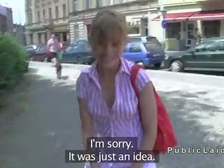 Czech amateur ballerina flashing and fucking in public