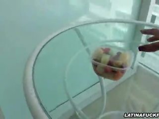 Latina Pleases His prick On A Hotel Balcony